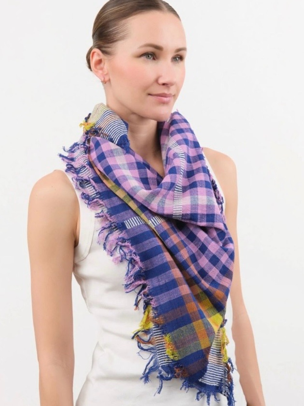 Luxe Merino blend buffalo plaid scarf/shawl